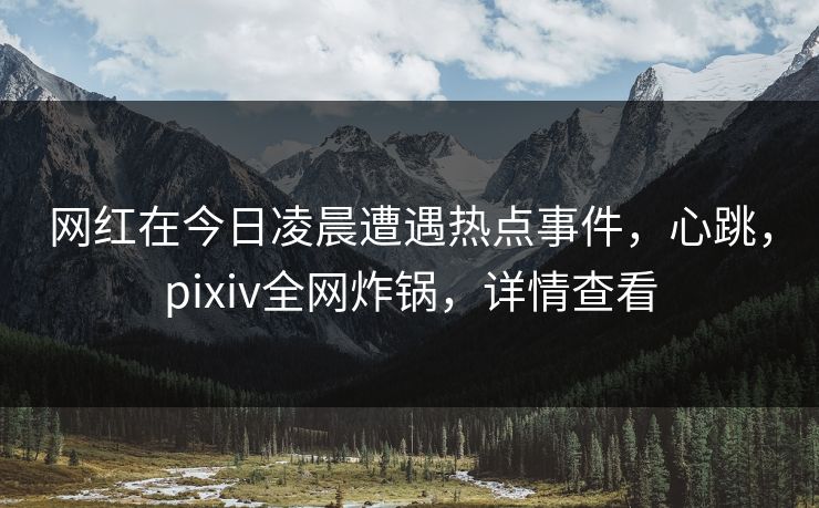 网红在今日凌晨遭遇热点事件,心跳,pixiv全网炸锅,详情查看 网红在今日凌晨遭遇热点事件,心跳,pixiv全网炸锅,详情查看