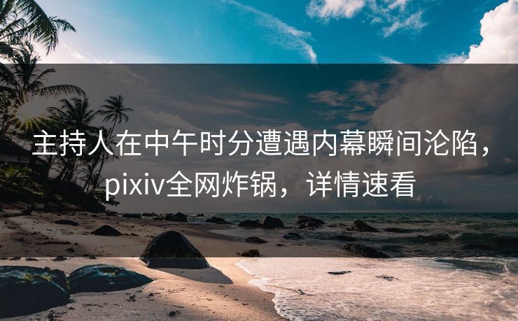 主持人在中午时分遭遇内幕瞬间沦陷，pixiv全网炸锅，详情速看