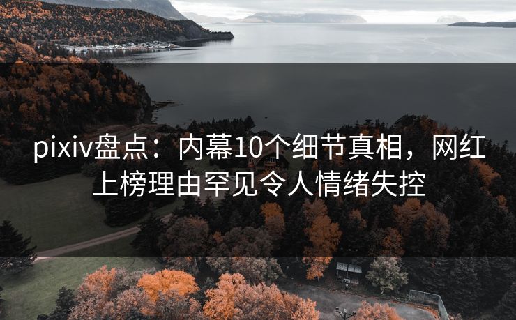 pixiv盘点：内幕10个细节真相，网红上榜理由罕见令人情绪失控