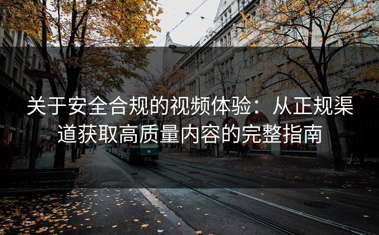 关于安全合规的视频体验：从正规渠道获取高质量内容的完整指南