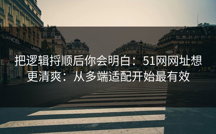 把逻辑捋顺后你会明白:51网网址想更清爽:从多端适配开始最有效